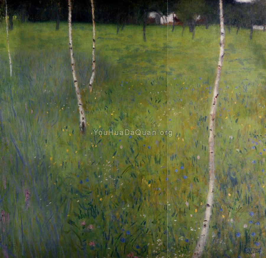 Bauernhaus mit Birken - 古斯塔夫·克林姆特